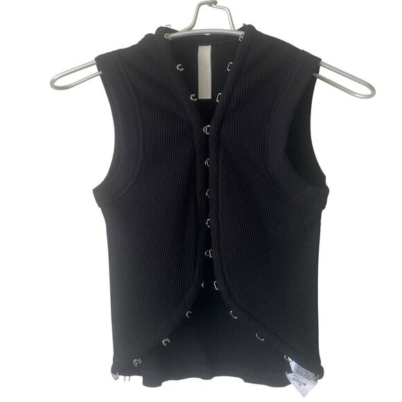 Dion Lee Ribbed Vest Crop Top in Black Size US 4 or SMALL - Picture 8 of 8